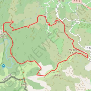Itinéraire Massane Madeloc, distance, dénivelé, altitude, carte, profil, trace GPS
