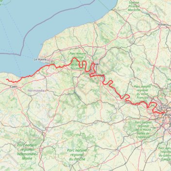 Itinéraire paris 417 km _4hq90, distance, dénivelé, altitude, carte, profil, trace GPS
