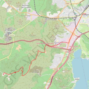 Itinéraire Narbonne-Fondfroide, distance, dénivelé, altitude, carte, profil, trace GPS