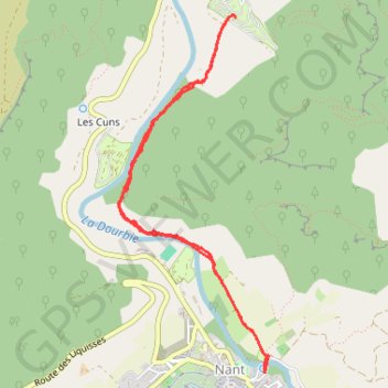 Itinéraire Nant, distance, dénivelé, altitude, carte, profil, trace GPS