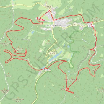 Itinéraire Petite-Pierre - Imsthal - Loosthal - Petite-Pierre, distance, dénivelé, altitude, carte, profil, trace GPS