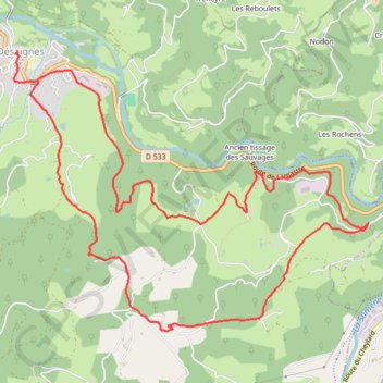 Itinéraire Les Sauvages, distance, dénivelé, altitude, carte, profil, trace GPS