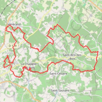 Itinéraire La Chapelle-des-Pots, distance, dénivelé, altitude, carte, profil, trace GPS