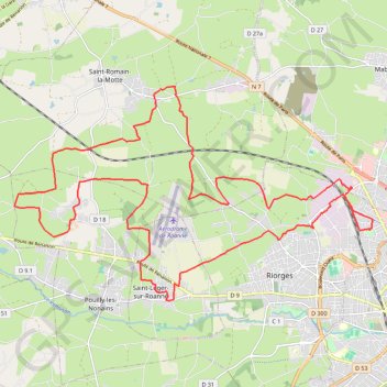 Itinéraire Circuit des Riopontins - Riorges, distance, dénivelé, altitude, carte, profil, trace GPS