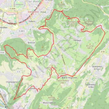 Itinéraire La Folle de Haute Jarrie, distance, dénivelé, altitude, carte, profil, trace GPS