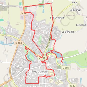 Itinéraire De la Glaume à Gervis - Châteaugiron, distance, dénivelé, altitude, carte, profil, trace GPS