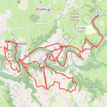 Itinéraire Aux portes de Rodez, distance, dénivelé, altitude, carte, profil, trace GPS