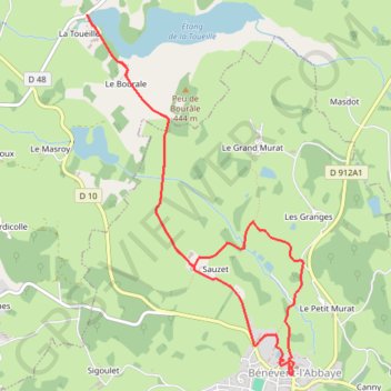 Itinéraire Circuit pédestre n°B5 La Toueille, distance, dénivelé, altitude, carte, profil, trace GPS