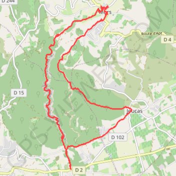 Itinéraire Veroncle murs joucas, distance, dénivelé, altitude, carte, profil, trace GPS