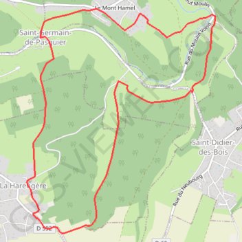 Itinéraire Circuit du Dué - Saint-Germain-de-Pasquier, distance, dénivelé, altitude, carte, profil, trace GPS