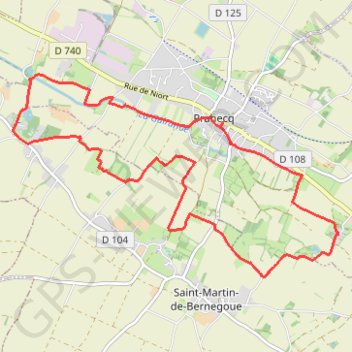Itinéraire La Guirande autour de Prahecq, distance, dénivelé, altitude, carte, profil, trace GPS