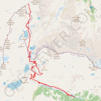 Itinéraire Chiapili-Leynir, distance, dénivelé, altitude, carte, profil, trace GPS