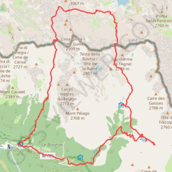 Itinéraire Bivouac_Trecolpas_Brocan, distance, dénivelé, altitude, carte, profil, trace GPS