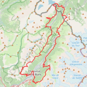 Itinéraire Marathon du Mont-Blanc 2019 - 90 km du Mont-Blanc, distance, dénivelé, altitude, carte, profil, trace GPS