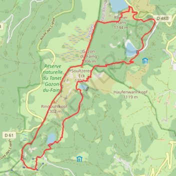 Itinéraire Circuit des 4 lacs, distance, dénivelé, altitude, carte, profil, trace GPS