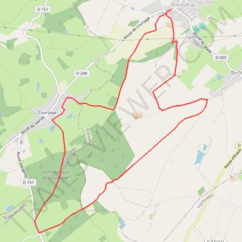 Itinéraire Premilhat 11,8 Km, distance, dénivelé, altitude, carte, profil, trace GPS