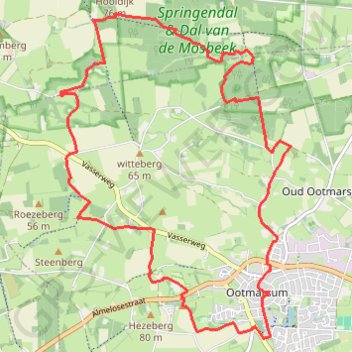 Itinéraire Trage_Tocht_Ootmarsum, distance, dénivelé, altitude, carte, profil, trace GPS
