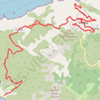 Itinéraire Belvedère piana - plage arone - plage ficajola - belvedère piana, distance, dénivelé, altitude, carte, profil, trace GPS