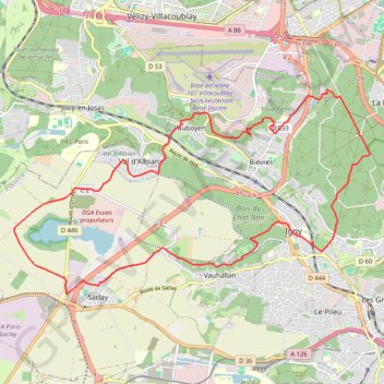 Itinéraire Saclay verrieres, distance, dénivelé, altitude, carte, profil, trace GPS
