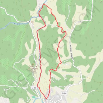 Itinéraire Bras - Le Tombereau, distance, dénivelé, altitude, carte, profil, trace GPS