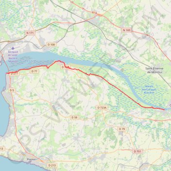 Itinéraire Le Pellerin / St-Brevin-les-Pins, distance, dénivelé, altitude, carte, profil, trace GPS