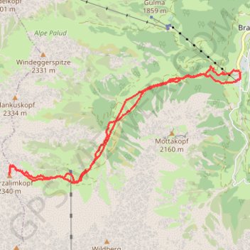 Itinéraire Oberzalimkopf, distance, dénivelé, altitude, carte, profil, trace GPS