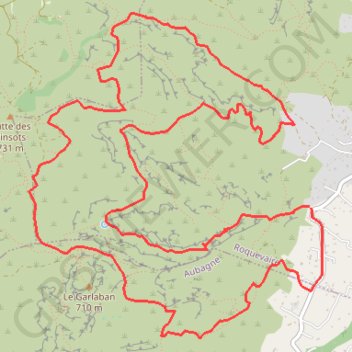 Itinéraire Grand Vallon-Garlaban, distance, dénivelé, altitude, carte, profil, trace GPS