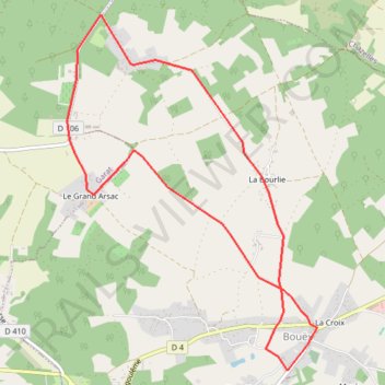 Itinéraire BOUCLE 55 échelle 8,6 km, distance, dénivelé, altitude, carte, profil, trace GPS