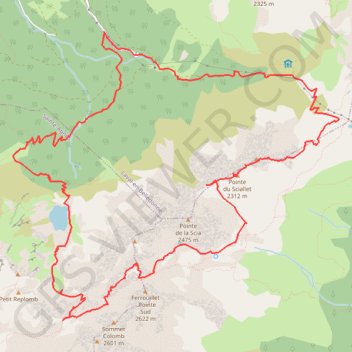 Itinéraire Pointe Centrale Sud du Ferrouillet en boucle depuis Prabert (Belledonne), distance, dénivelé, altitude, carte, profil, trace GPS