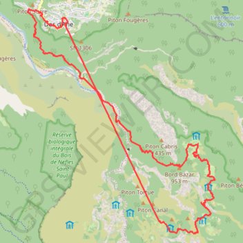 Itinéraire La Réunion, la grande traversée par le GRR2, distance, dénivelé, altitude, carte, profil, trace GPS