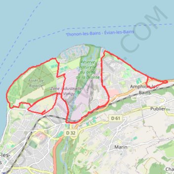 Itinéraire Thonon-les-Bains Course, distance, dénivelé, altitude, carte, profil, trace GPS