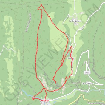 Itinéraire Chaley (01), distance, dénivelé, altitude, carte, profil, trace GPS