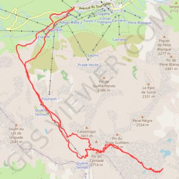 Itinéraire Brèche du Contadé et valon du Cloutou, distance, dénivelé, altitude, carte, profil, trace GPS