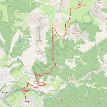 Itinéraire Queyras - Col Furfande - Guillestre, distance, dénivelé, altitude, carte, profil, trace GPS