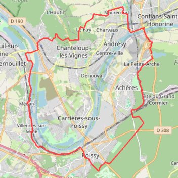Itinéraire Corra - Triel - Foret SG Corra HW, distance, dénivelé, altitude, carte, profil, trace GPS