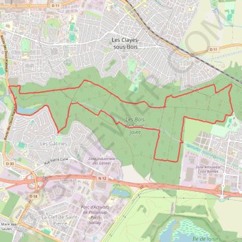 Itinéraire De Plaisir à Bois d'Arcy, distance, dénivelé, altitude, carte, profil, trace GPS
