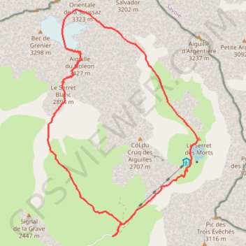 Itinéraire Aiguille du Goléon, distance, dénivelé, altitude, carte, profil, trace GPS