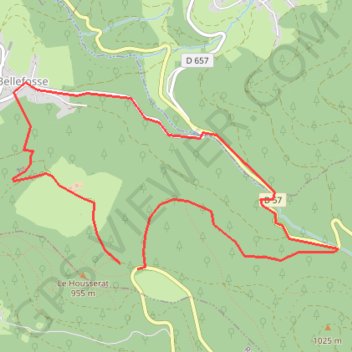Itinéraire Bellefosse, distance, dénivelé, altitude, carte, profil, trace GPS