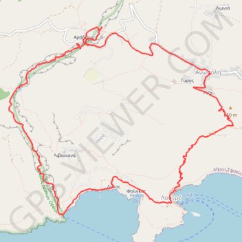 Itinéraire Les gorges d'Aradena, distance, dénivelé, altitude, carte, profil, trace GPS