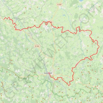 Itinéraire GPX_GT VTT de la Creuse 2e tronçon, distance, dénivelé, altitude, carte, profil, trace GPS