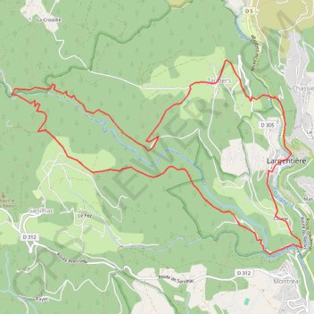 Itinéraire LARGENTIERE LA VALLEE DU ROUBREAU TERRE, distance, dénivelé, altitude, carte, profil, trace GPS