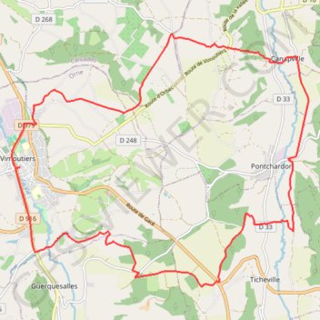 Itinéraire Pays d'Auge Ornais - Sources et Fontaines, distance, dénivelé, altitude, carte, profil, trace GPS