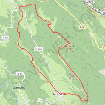 Itinéraire Innimond Le Mollard de Don, distance, dénivelé, altitude, carte, profil, trace GPS