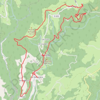 Itinéraire pp, distance, dénivelé, altitude, carte, profil, trace GPS