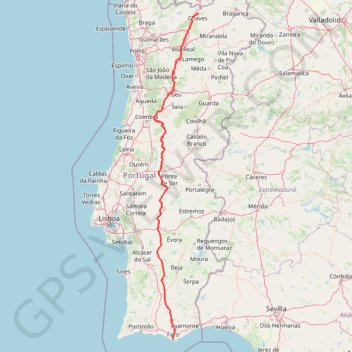Itinéraire Percorrer a Estrada N2 (Chaves - Faro), distance, dénivelé, altitude, carte, profil, trace GPS