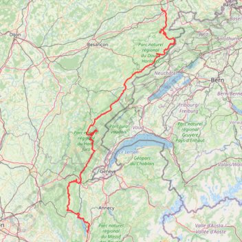 Itinéraire Aix-les-Bains (73100), Savoie, Auvergne-Rhône-Alpes, France - 17 Rue Renaud de Bourgogne (Montbéliard), distance, dénivelé, altitude, carte, profil, trace GPS