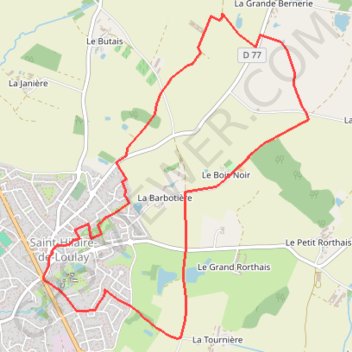 Itinéraire LE BOIS NOIR - Saint-Hilaire-de-Loulay, distance, dénivelé, altitude, carte, profil, trace GPS