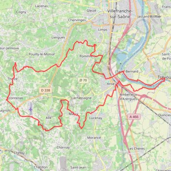 Itinéraire Trevoux 50-900-24097724, distance, dénivelé, altitude, carte, profil, trace GPS