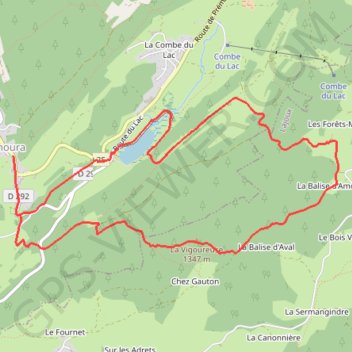 Itinéraire La Vigoureuse - Lamoura, distance, dénivelé, altitude, carte, profil, trace GPS