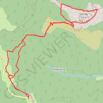Itinéraire Suc de Sara, distance, dénivelé, altitude, carte, profil, trace GPS